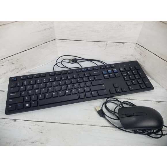 Dell Wired Mouse and Keyboard Combo KB216 MS116 USB Wire - Picture 1 of 5